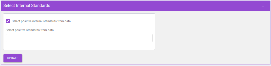 Selecting internal standards from the data