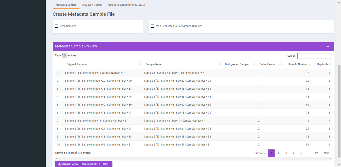 Drop Samples and Map Replicates to Background Samples option