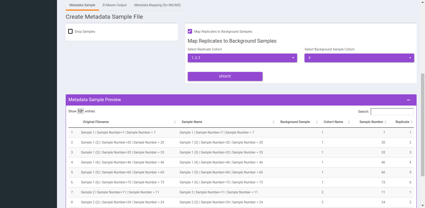 'Map Replicates to Background Samples' option