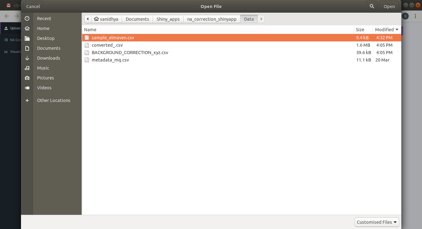 Upload files from the target folder