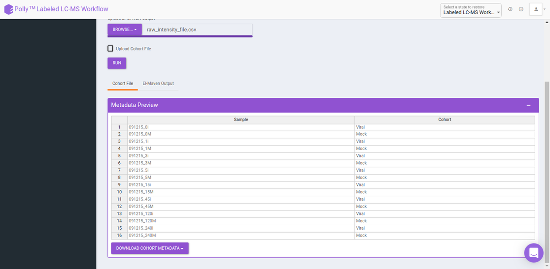 Cohort creation interface