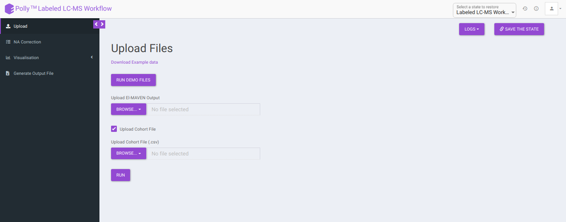 Upload interface