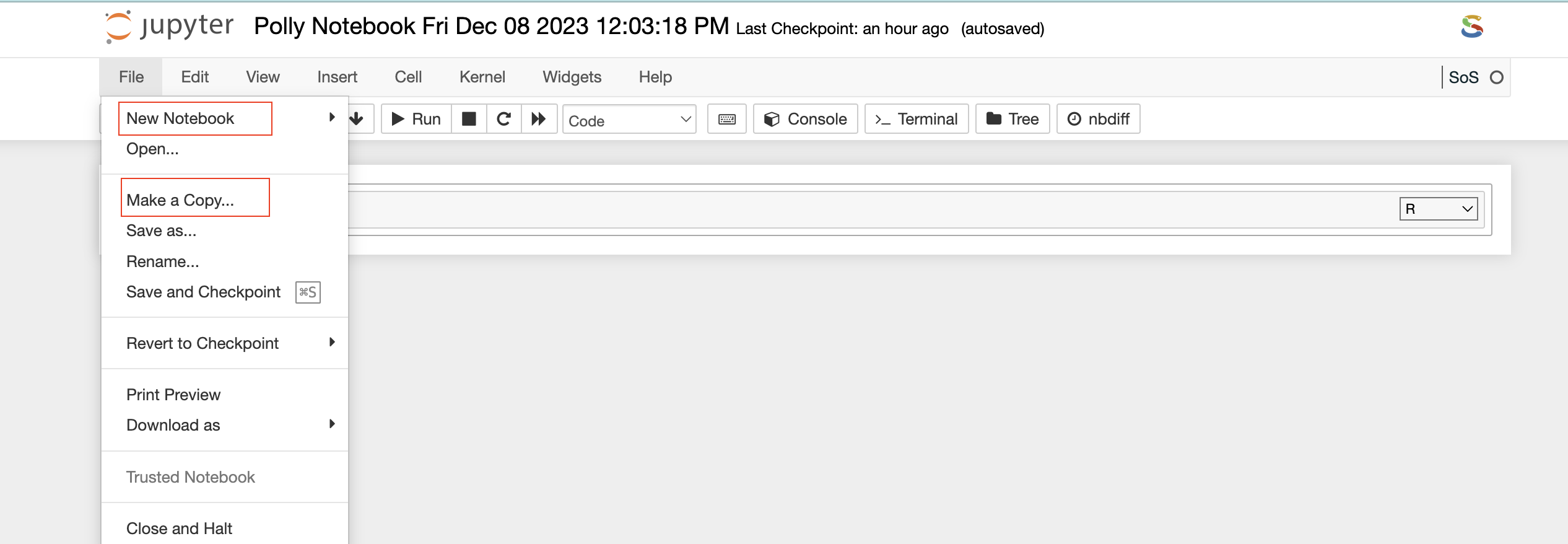 Launching a new notebook using File Explorer