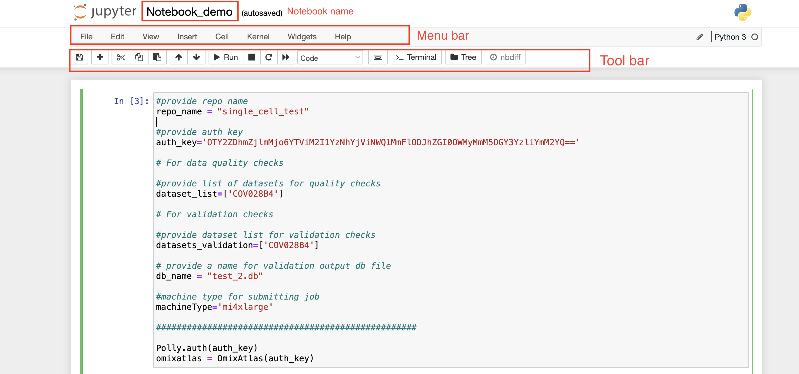 Polly Notebook interface
