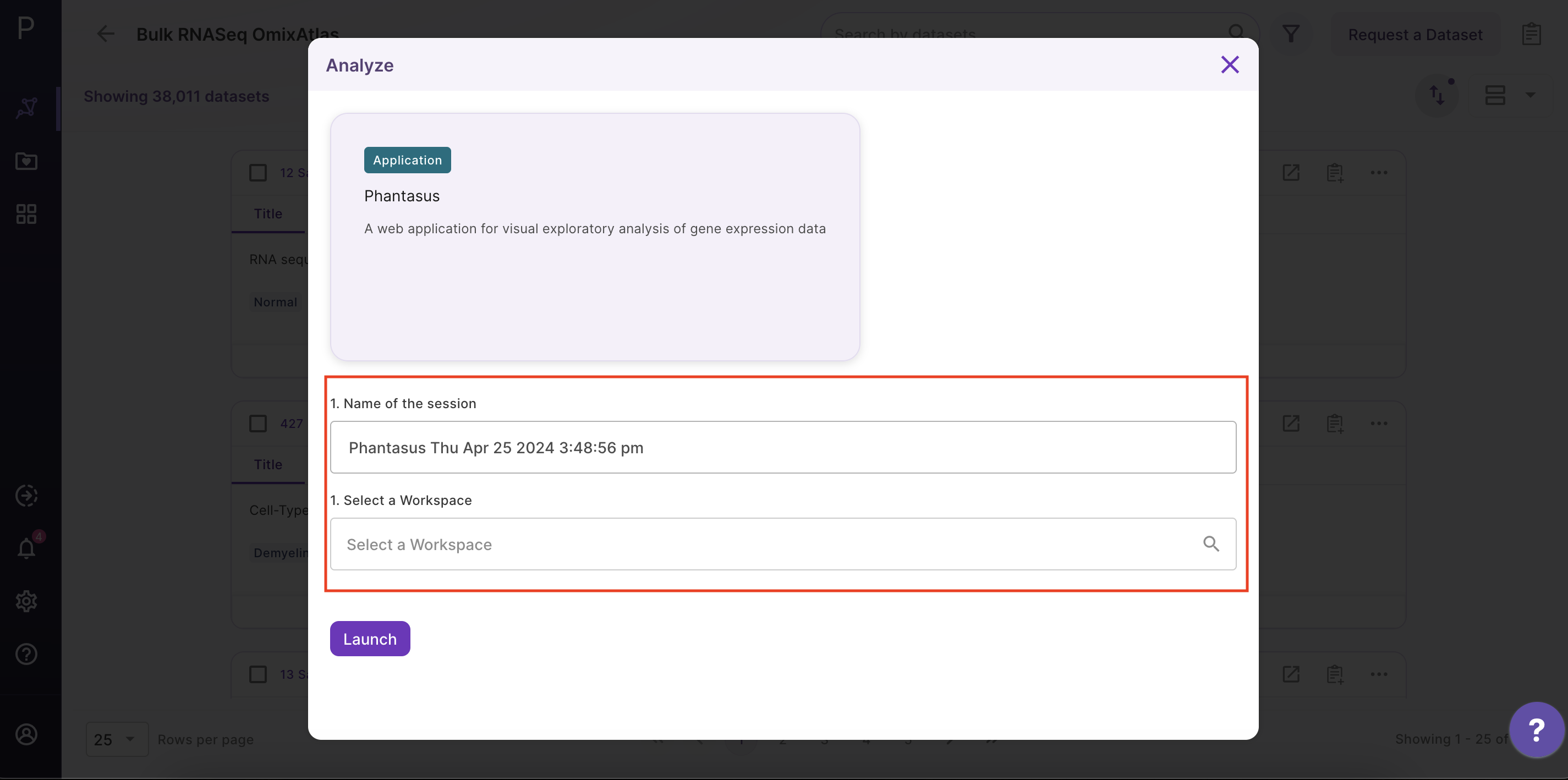Phantasus Dashboard