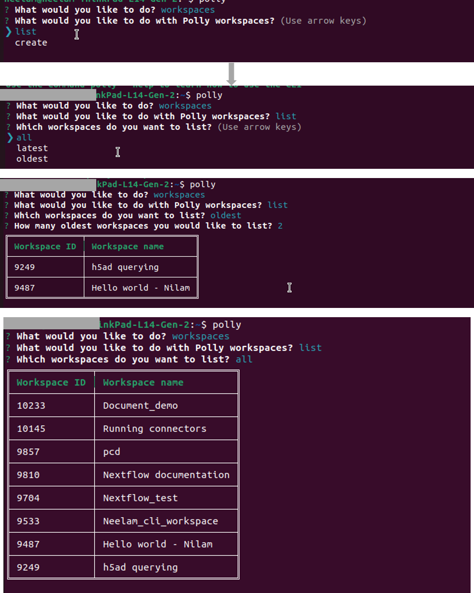 List Workspaces