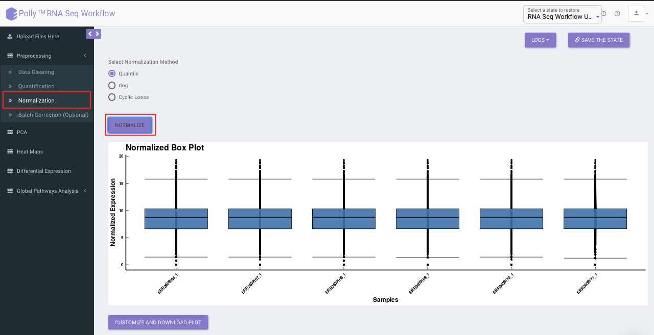 Normalization interface