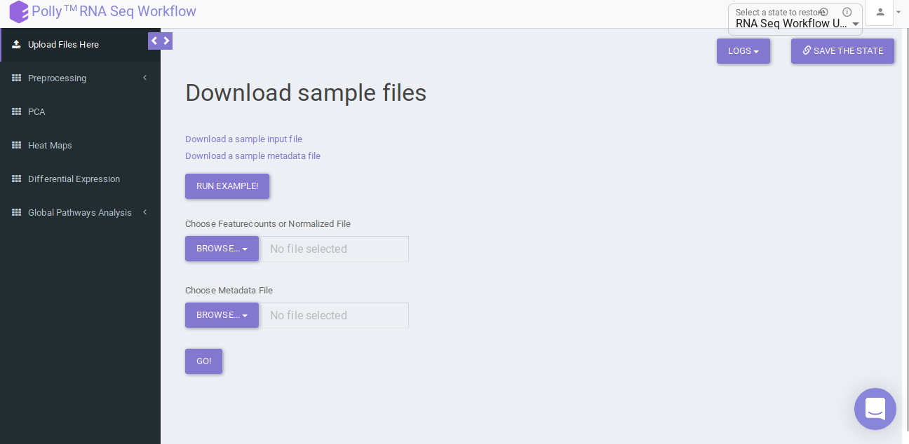 Upload interface