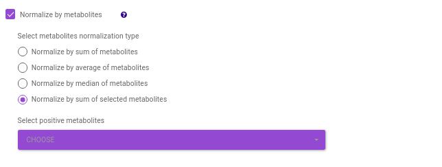 Normalize by metabolites option