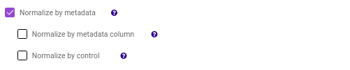 Normalize by metadata options